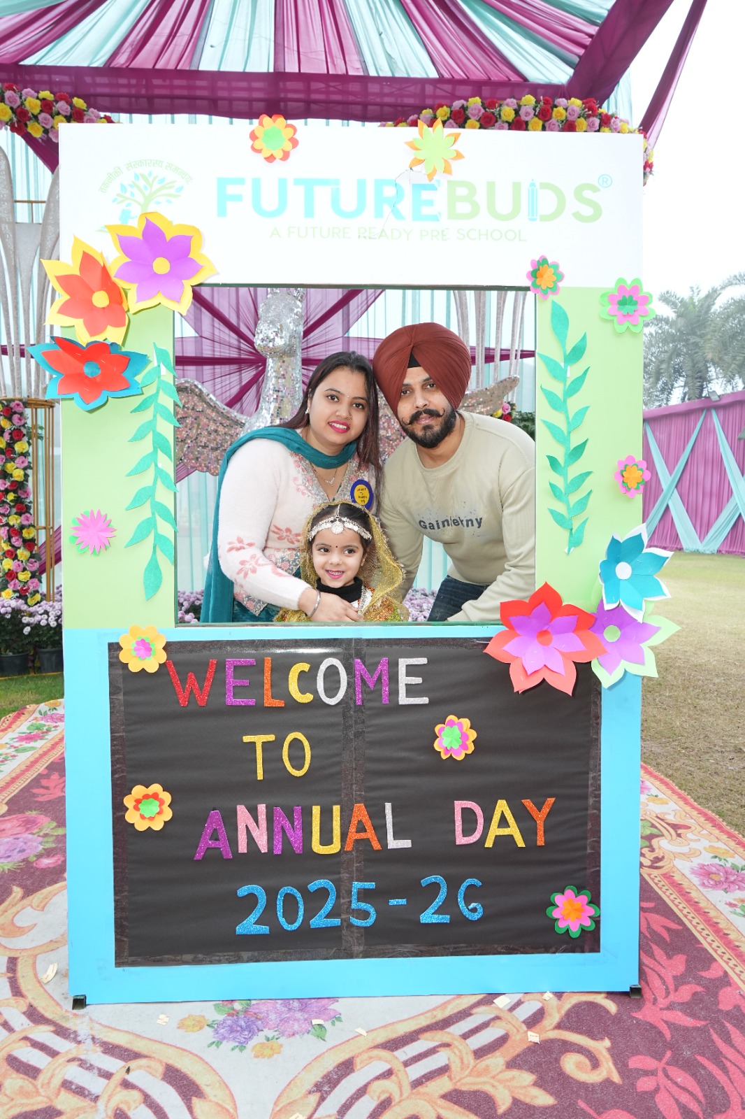 Family at photo booth